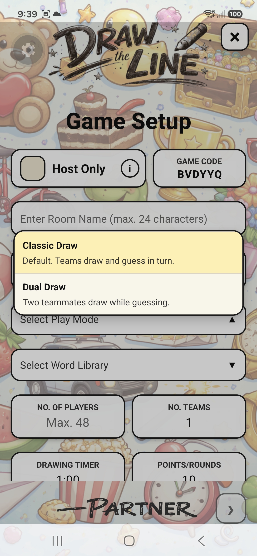 Play Mode menu showing Classic Draw and Dual Draw